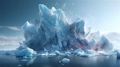 Premium AI Image | Iceberg collision disaster action scene