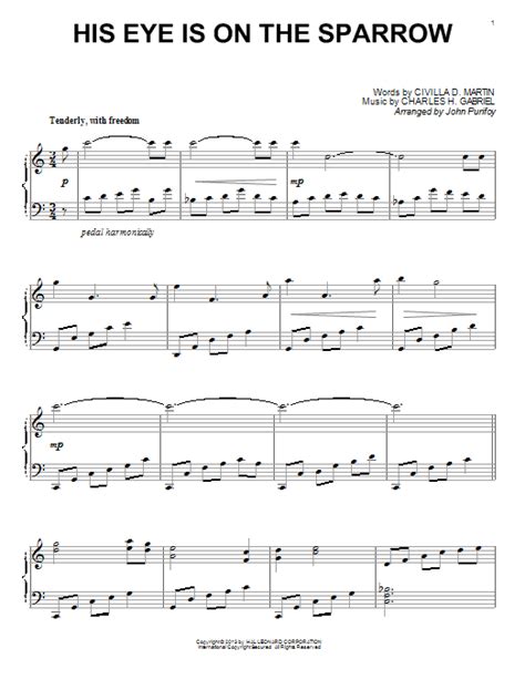 His Eye Is On The Sparrow | Sheet Music Direct