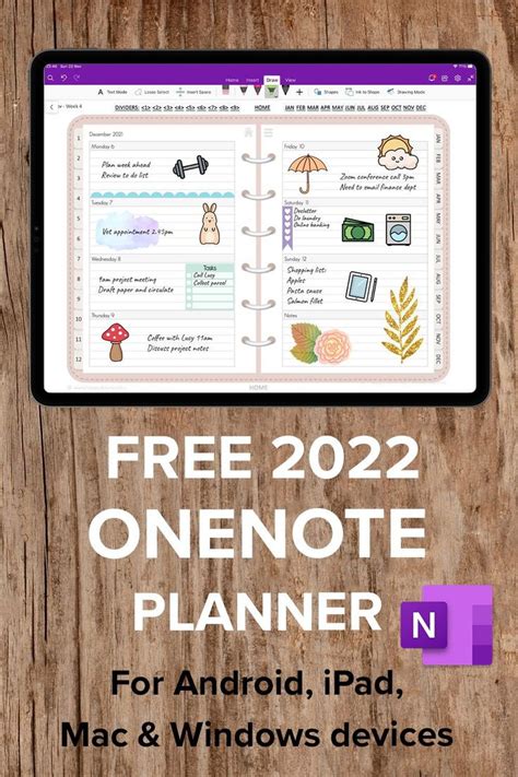 Free 2022 OneNote Digital Planner Templates