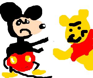 mickey mouse .vs. winnie the pooh - Drawception