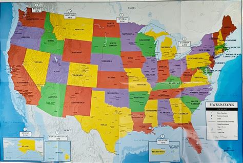 Buy United States USA Wall 39.4" x 27.5" State Capitals Cities State ...