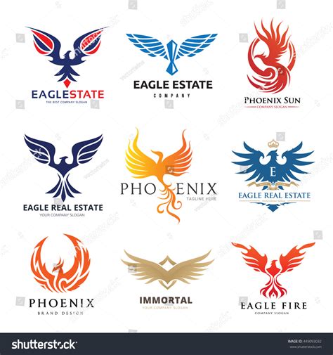 Phoenix Eagle Logo Collection Stock Vector (Royalty Free) 449093032