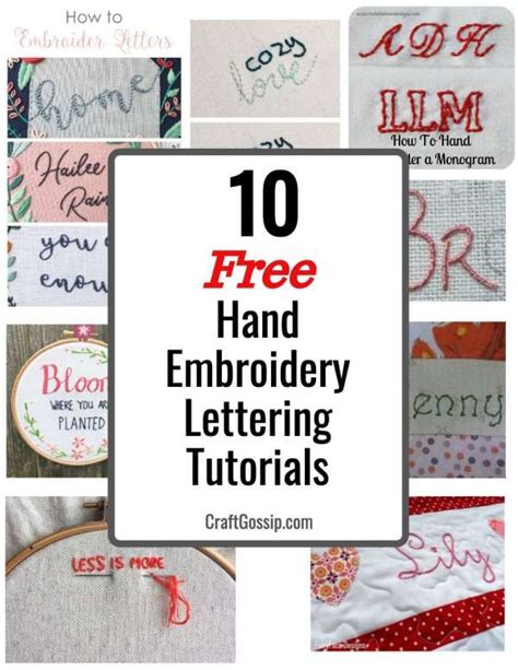 How to Hand Embroider Letters – 10 Free Tutorials – Needle Work