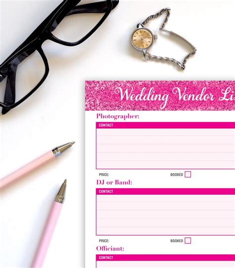 Simplify your #wedding planning process with this Wedding Vendor List ...