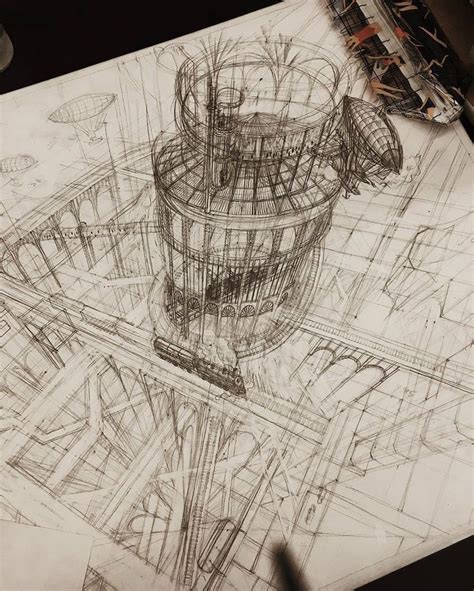 Artist Creates Meticulously Architecture Sketches of Buildings Around ...