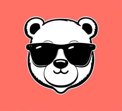 Premium Vector | Funny bear with sunglasses in cartoon vector style ...