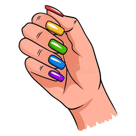 Female Hand with a Completed Manicure. Painted Nails Stock Vector ...