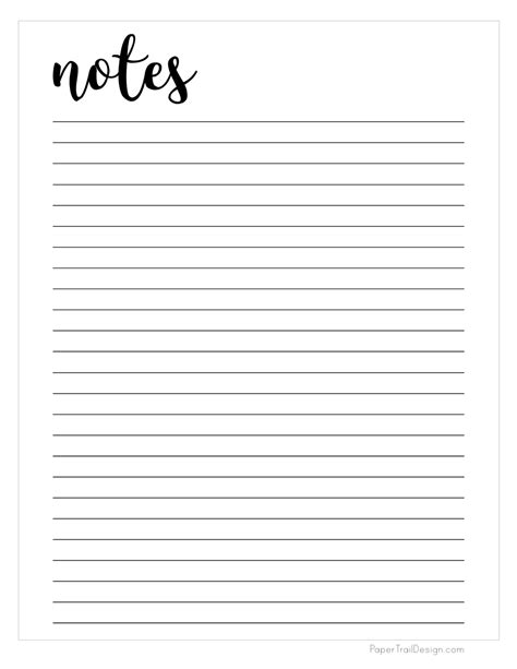 Cute Free Printable Note Taking Templates Love Note Template Freebie ...