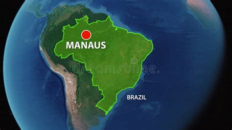 Geolocation of the City of Manaus on the Map Stock Footage - Video of ...