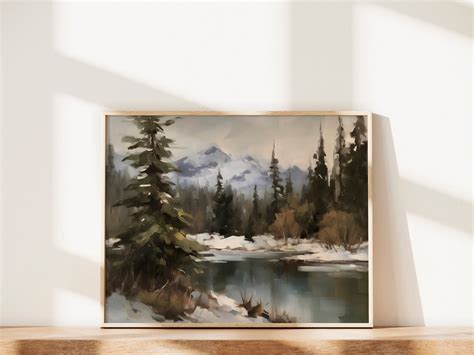 Impressionist Winter Landscape Painting Printable Art Print - Etsy