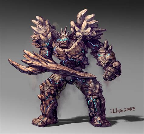 Rock monster design for game by Ling-z on DeviantArt