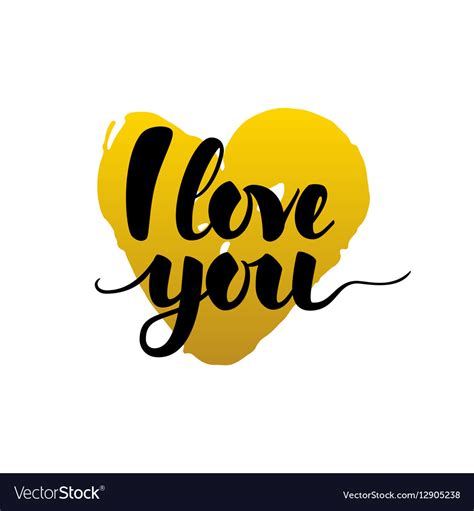 I Love You Calligraphy Card Royalty Free Vector Image