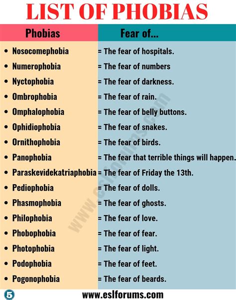 List of Phobias: Learn 105 Common Phobias of People around the World ...