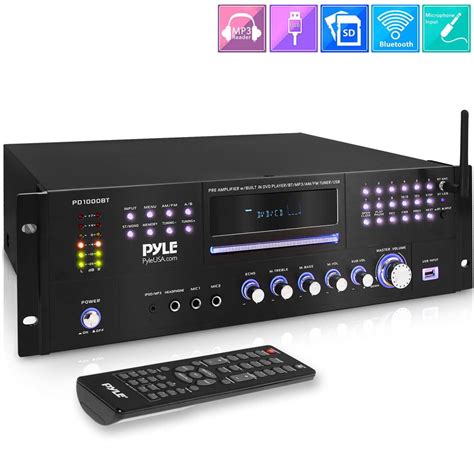 Pyle PD1000BT - Home Theater Preamplifier - Pro Audio Stereo Receiver ...