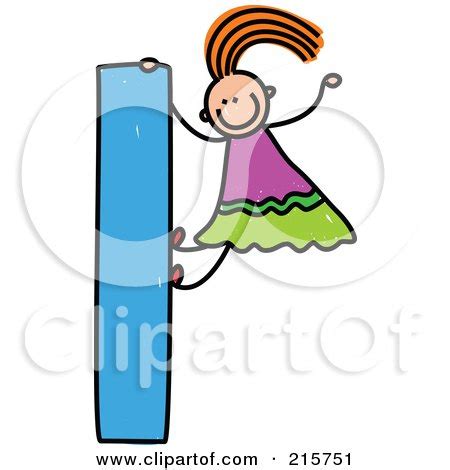 Royalty-Free (RF) Clipart Illustration of a Childs Sketch Of A Girl On ...