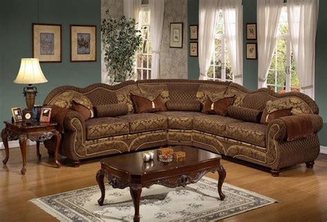 Dolores Traditional Style Sectional Sofa Brown - possibility ...