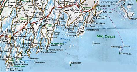 Map Of Maine Coastal - Table Rock Lake Map