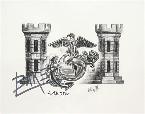 Army Engineer Castle Tattoo