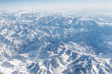 Aerial view of Himalayas stock photo. Image of high, range - 64116176