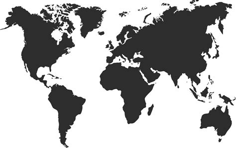 World Map Black And White Png – Map Vector