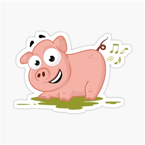 Pig Farting Stickers | Redbubble