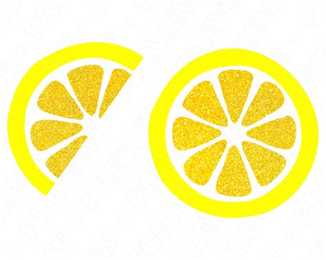 Lemon Clipart Glitter Lemon Graphic Lemon Wedges Sparkle Graphics ...