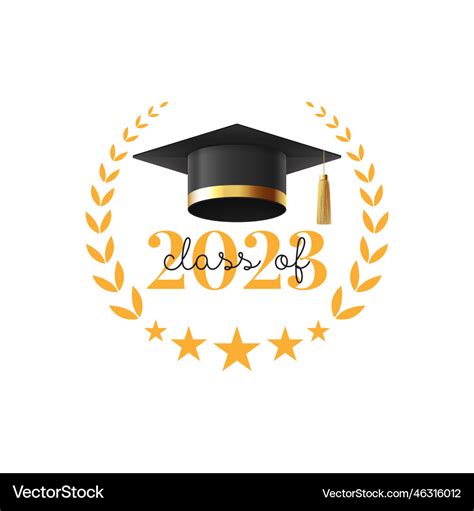 Logo template for graduation 2023 Royalty Free Vector Image