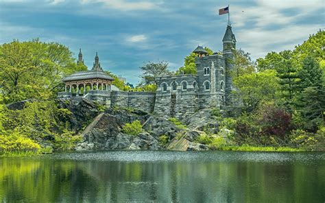 nature, Landscape, Stones, Park, New York City, USA, Building, Flag ...