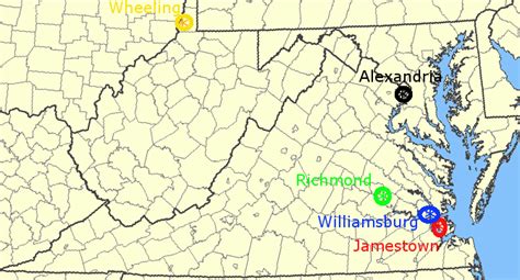 Jamestown Virginia On Map | Virginia Map