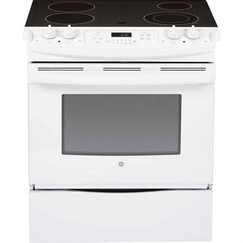 GE - JSP46DPWW - 30" Slide-In Electric Range w/Convection - White ...