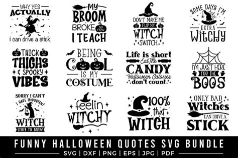 Funny Halloween Quotes SVG Bundle | ArtBubbles