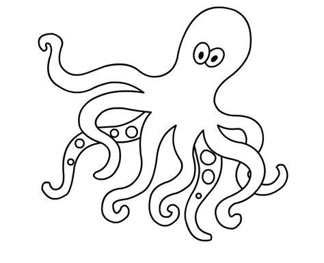 sea octopus colouring page - Clip Art Library