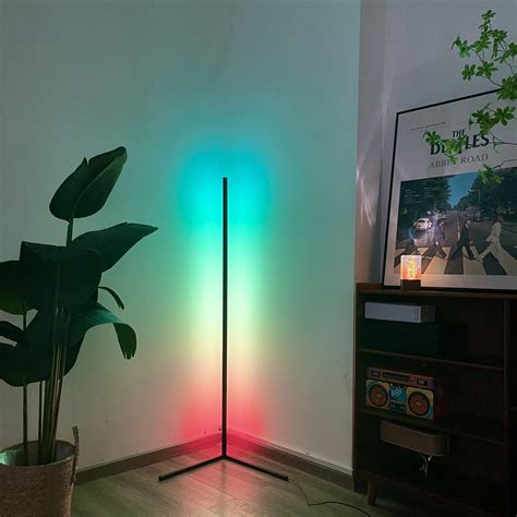 LED Corner Floor Lamp, 55" Tall Standing Color Changing Floor Lamp ...