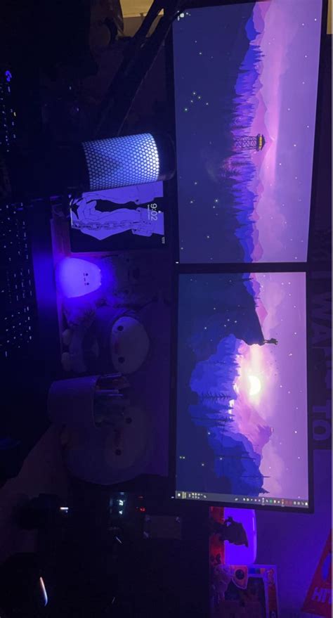 purple pc setup! | Bedroom aesthetic, Pc setup, Purple