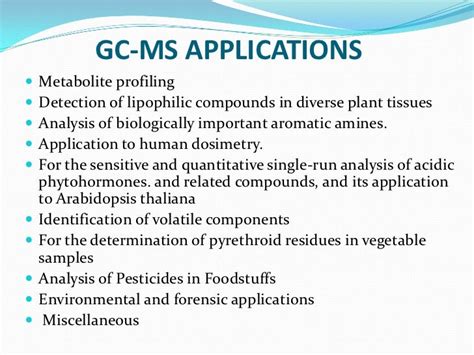 Gc ms applications