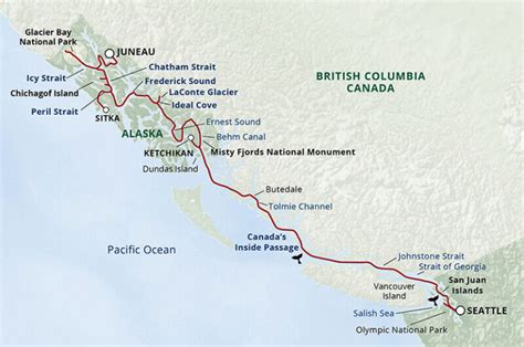 UNCA-Alaska-Inside-Passage-Glacier-Bay-Wilderness-Cruise-Itinerary-Map ...