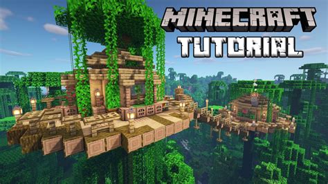 Minecraft: Aesthetic Beginner Survival Tree House Tutorial | Jungle ...