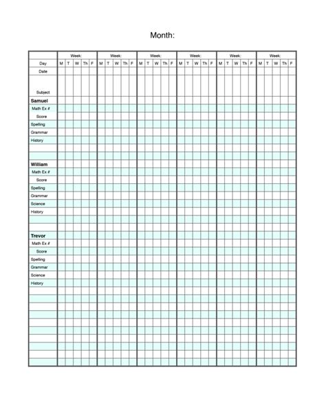 Printable Homeschool Grade Sheets - NewFreePrintable.net