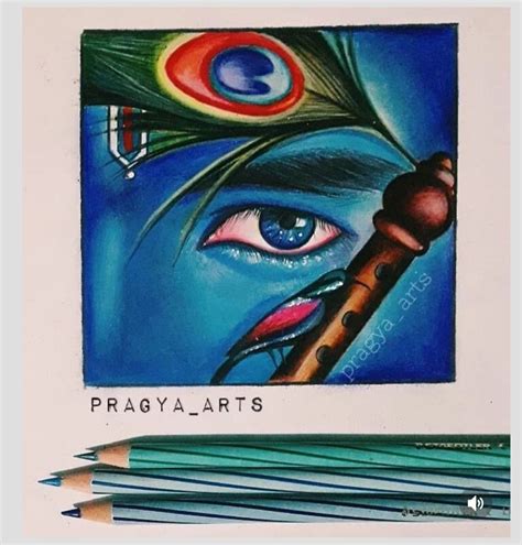 Colour Pencil Drawing of lord KrishnaPencil Drawing of lord ...