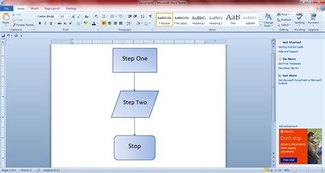 Microsoft Office Flowchart Template 2010 Database