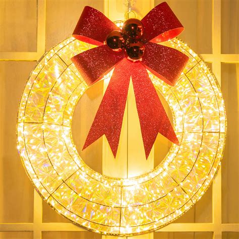 Christmas Decorations, Vanthylit Lighted Christmas Wreath with 18.5 ...