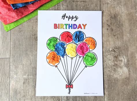 Simple Birthday Card for Kids to Make- free printable - Go Places With Kids