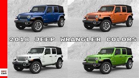 2018 Jeep Wrangler Unlimited Colors