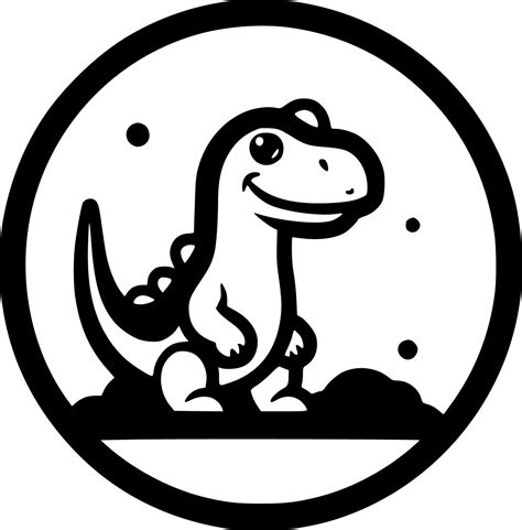 Dinosaur - Black and White Isolated Icon - Vector illustration 24142656 ...