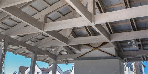 Wooden roof structure of a house in Daybreak Utah Stock Photo | Adobe Stock