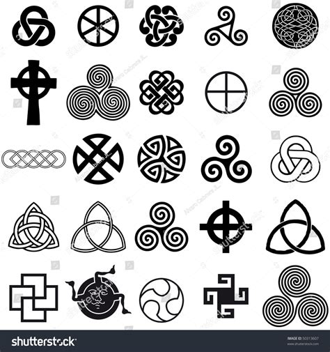 Set Celtic Symbols Icons Vector Tattoo Stock Vector (Royalty Free ...