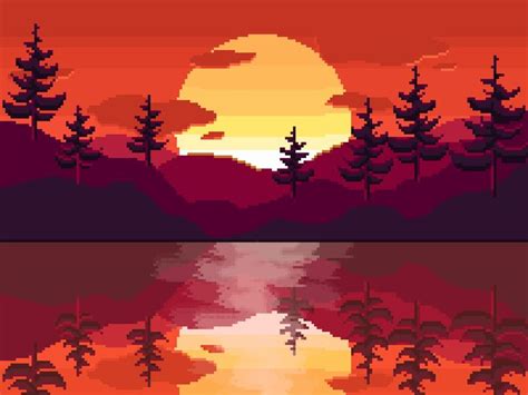 Sunset Pixel Art