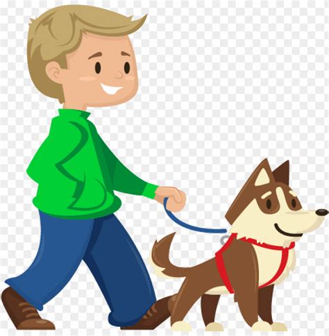 Dog Walking Service Dog Walker Cartoon Png Image With Transparent