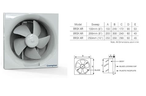 Ceiling Exhaust Fan Dimensions