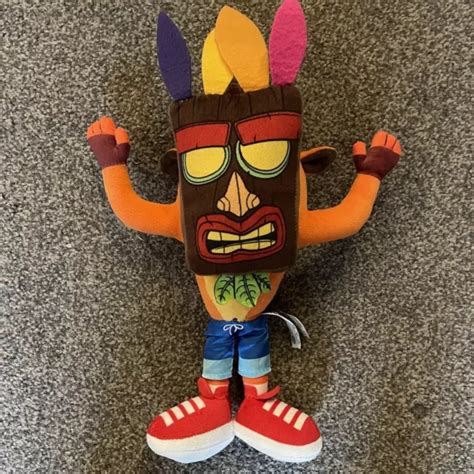 CRASH BANDICOOT SOFT Toy With Aku Aku Tiki Mask Plush VGC £12.99 ...